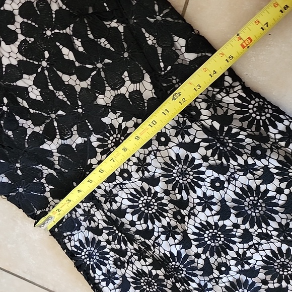 Karen Millen Black and White Lace Midi Dress - Picture 10 of 16